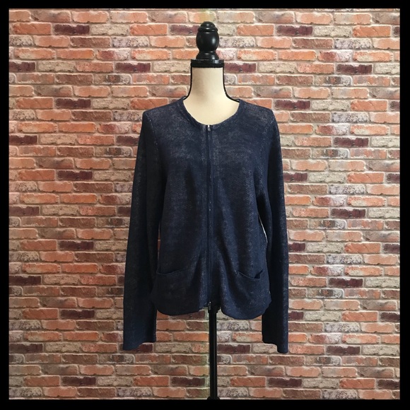 Eileen Fisher Sweaters - Eileen Fisher Organic Linen Zip Front Cardigan